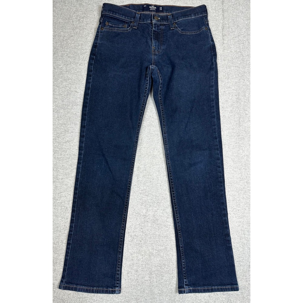 Hollister Slim Straight Jeans Mens 29x30 Dark Wash Epic Flex Denim